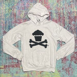 Johnny Cupcakes White Hoodie with Black Accents